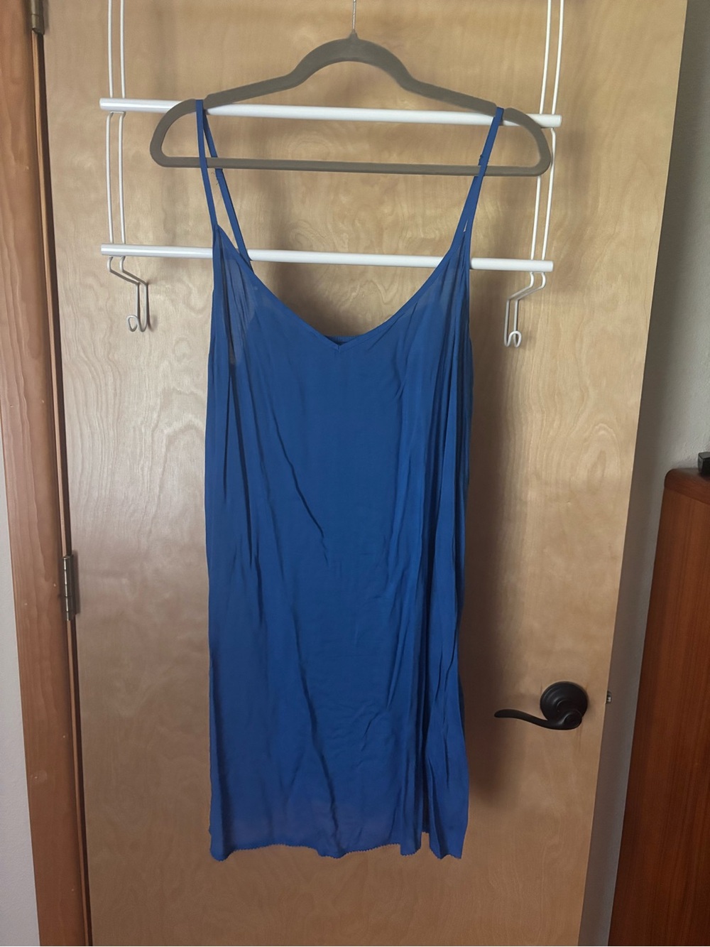 Anthropologie Eyelet Button-Front Mini Dress in Royal Blue - Picture 4 of 4